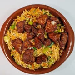 Spicy crispy chicken fried rice